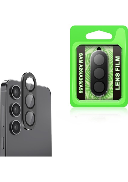 Samsung Galaxy A36 İçin Metal Çerçeveli Tek Parça Kamera Lens Koruyucu Cl-07