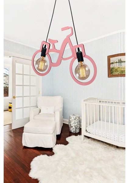 Bike Ahşap Bisiklet Tekerlek Avize Dekoratif Lüks Sarkıt Lamba Retro Rustik Ofis Cafe Modern Tavan Avize