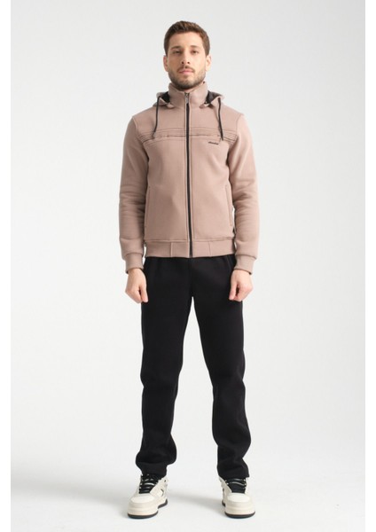 Kışlık Vizon Erkek Eşofman Takımı Içi Şardonlu Kapüşonlu Regular Kalıp fiyatları