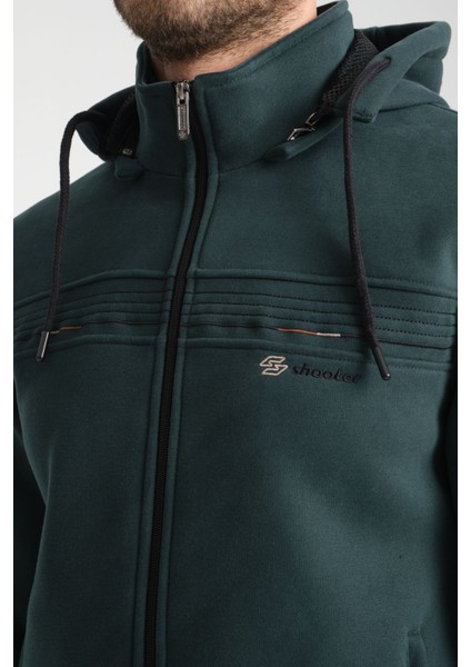 Kışlık Koyu Yeşil Erkek Eşofman Takımı Içi Şardonlu Kapüşonlu Regular Kalıp fırsatları