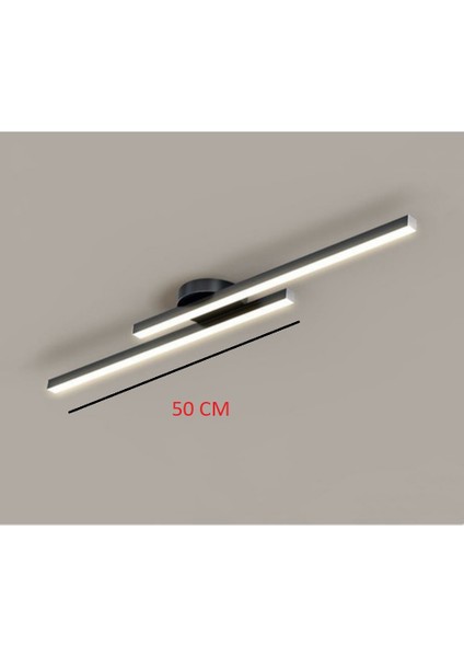 3 Renk Yanabilen ( 3000 K-4000K-6500K ) Modern Tavan Koridor Aydınlatması Çubuk LED Lineer Avize Armatür Ikili 50 CM ÇUBUK UZUNLUĞU