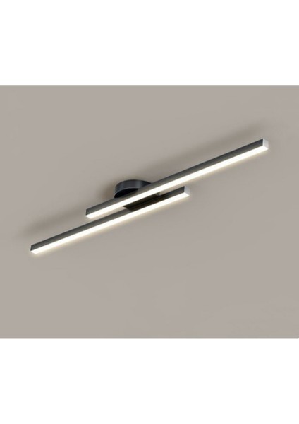 3 Renk Yanabilen ( 3000 K-4000K-6500K ) Modern Tavan Koridor Aydınlatması Çubuk LED Lineer Avize Armatür Ikili 50 CM ÇUBUK UZUNLUĞU