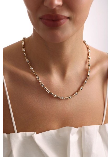 Kristal Altın Zincir Italy 50 cm