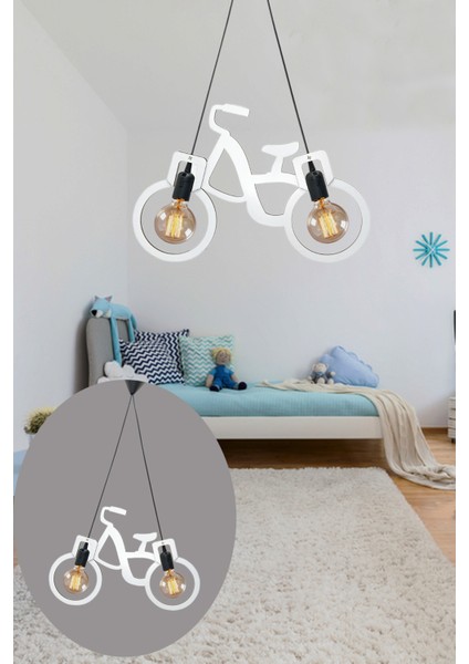 Bike Ahşap Bisiklet Tekerlek Avize Dekoratif Lüks Sarkıt Lamba Retro Rustik Ofis Cafe Modern Tavan Avize