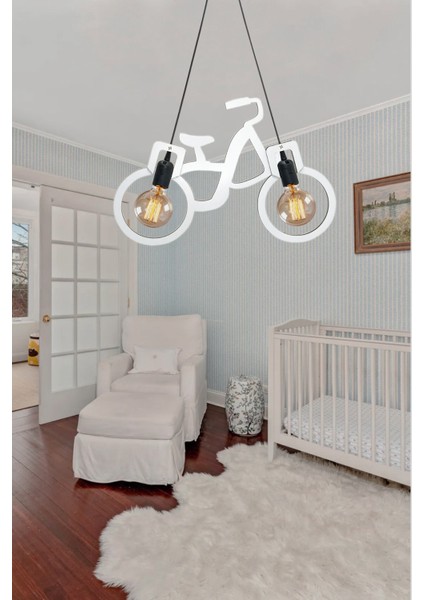 Bike Ahşap Bisiklet Tekerlek Avize Dekoratif Lüks Sarkıt Lamba Retro Rustik Ofis Cafe Modern Tavan Avize