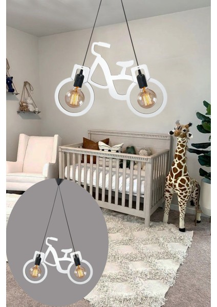 Bike Ahşap Bisiklet Tekerlek Avize Dekoratif Lüks Sarkıt Lamba Retro Rustik Ofis Cafe Modern Tavan Avize