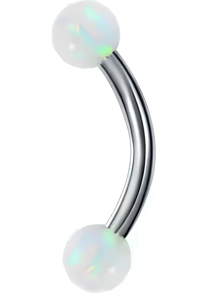F136 Titanyum Orijinal Opal Taşlı Kaş Piercing - Titanyum Kaş Piercingi