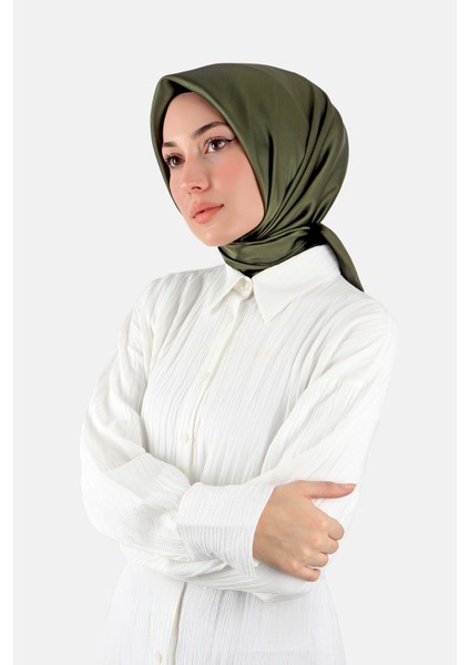 Yeşil Düz Renk Sura Ipek Eşarp