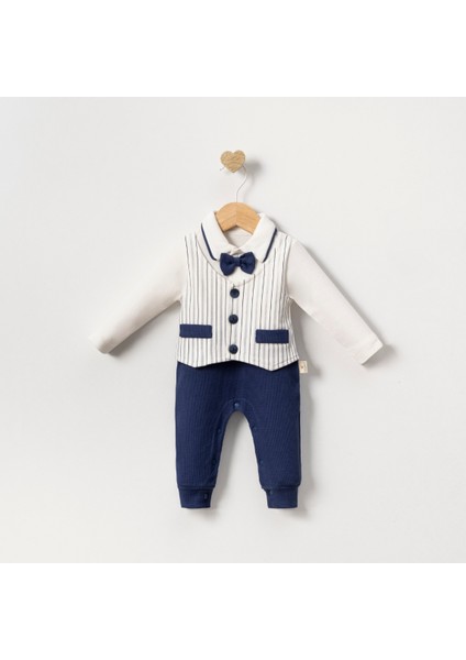 Çizgili Papyonlu Erkek Tulum