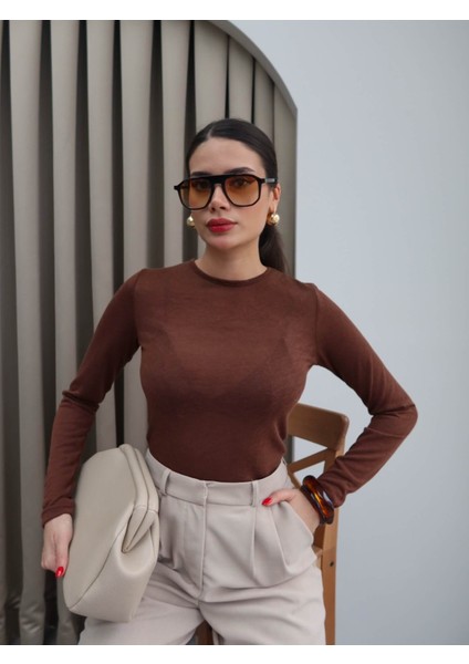 Sıfır Yaka Transparan Body