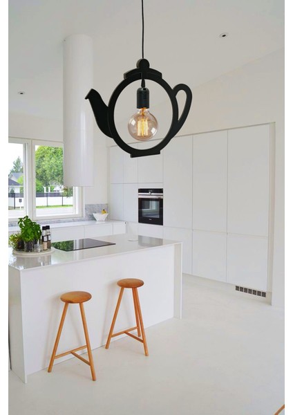 Kettle Çaydanlık Sarkıt Avize Modern Tekli Avize Retro Mutfak Cafe Otel Restaurant Tavan Lamba Çaycı