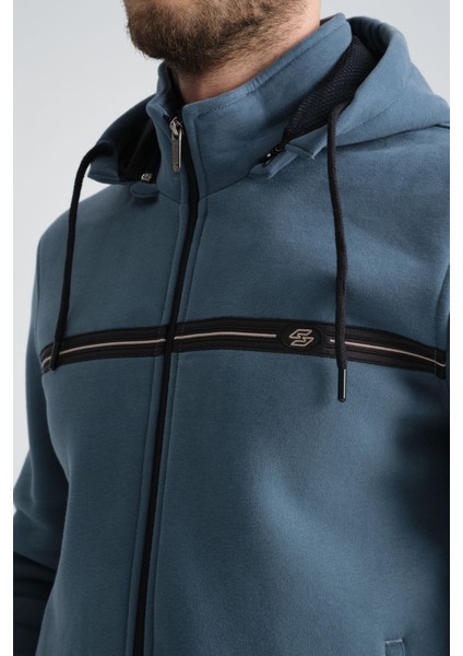 Erkek Orman Yeşili Kışlık Eşofman Takımı Şardonlu Üç Iplik Kapüşonlu Regular Kalıp modelleri