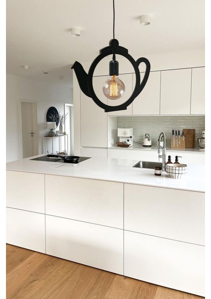 Kettle Çaydanlık Sarkıt Avize Modern Tekli Avize Retro Mutfak Cafe Otel Restaurant Tavan Lamba Çaycı