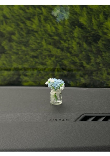 Sevimli Mavi Beyaz Mini Vazo Kokulu ve Çiçek Araba Torpido Aksesuarları, Çiçek Aksesuarları fiyatları