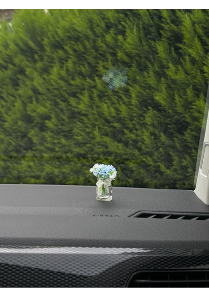 Sevimli Mavi Beyaz Mini Vazo Kokulu ve Çiçek Araba Torpido Aksesuarları, Çiçek Aksesuarları modelleri
