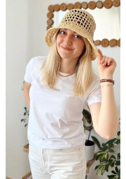 Kadın Doğal Örgü Hasır Şapka Plaj Şapkası fırsatları