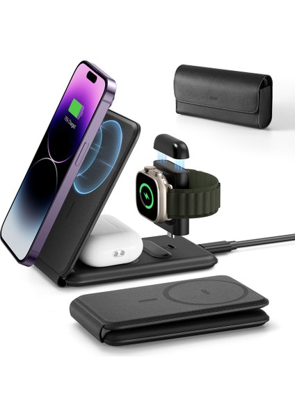 3 in 1 Şarj Standı MagSafe – Iphone + Apple Watch + AirPods (Çanta Dahil) fiyatları