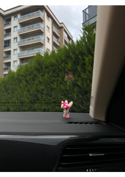 Sevimli Pembe Tüylü Mini Vazo Kokulu ve Çiçek Araba Torpido Aksesuarları, Çiçek Aksesuarları fırsatları