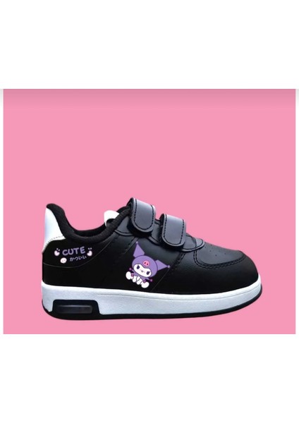 Bebek Kuromici Baskılı Siyah Işıklı Çocuk Spor Ayakkabı Sneaker(31-35 Numara Ağırlığı Işıklı Değildir)