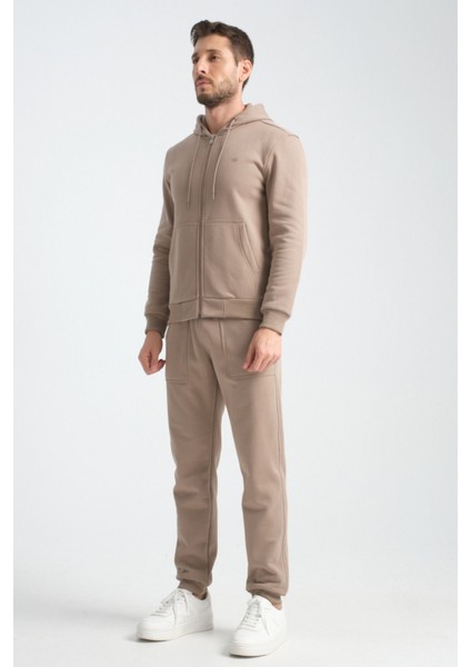 Vizon Erkek Eşofman Takımı Kapüşonlu Kışlık Iç Detayı Kuzu Görünümlü fırsatları