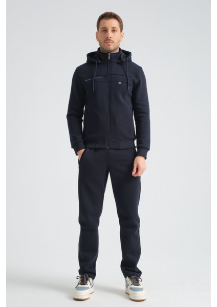 Premium Lacivert Kışlık Erkek Eşofman Takımı Regular Kapüşonlu fiyatları