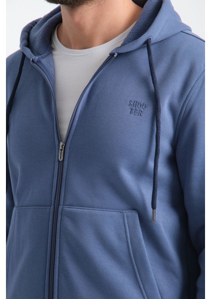 Indigo Erkek Kışlık Eşofman Takımı Kuzu Şardonlu Regular Kalıp Minimal Logo Kapüşonlu modelleri