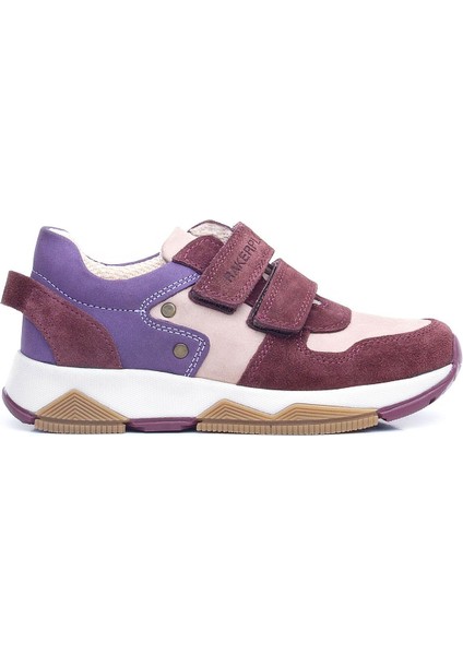 Hakiki Deri Bordo Pembe Metal Detaylı Kız Çocuk Sneakers Ayakkabı fiyatları