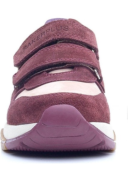 Hakiki Deri Bordo Pembe Metal Detaylı Kız Çocuk Sneakers Ayakkabı modelleri