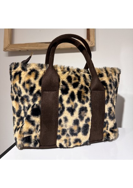 Peluş Leopar Çanta
