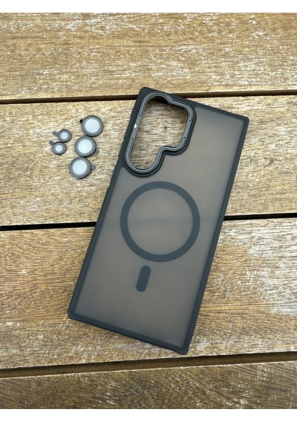 Samsung S24 Siyah Lens Korumalı Standlı Telefon Kılıfı