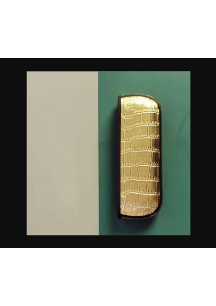 Gold Iqos 3.0 Deri Görünümlü Kılıf - Iqos Koruma Kılıfı - Sert Koruma Kılıfı