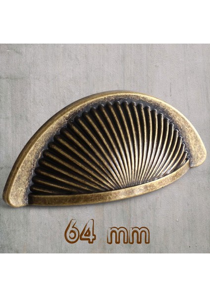 Düğme Eskitme Antik Sarı Mobilya Mutfak Dolap Kulpu Kulpları 64 mm