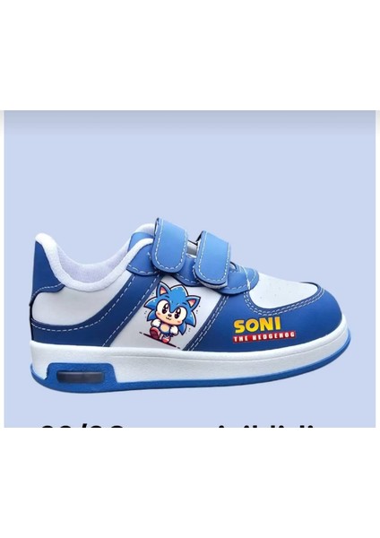Mavi Işıklı Yaldızlı Sonico Baskılı Çocuk Spor Ayakkabı Sneaker(31-35 Numara Ağırlığı Işıklı Değildir)