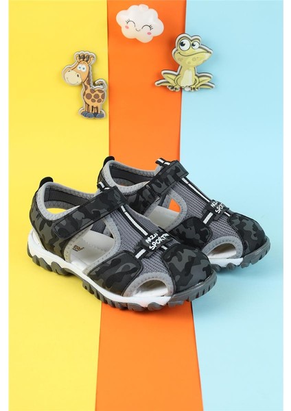 Unisex Nefes Alan Tam Ortapedik Desenli Ayak Anotomisine Uygun Unisex Çocuk Sandaleti