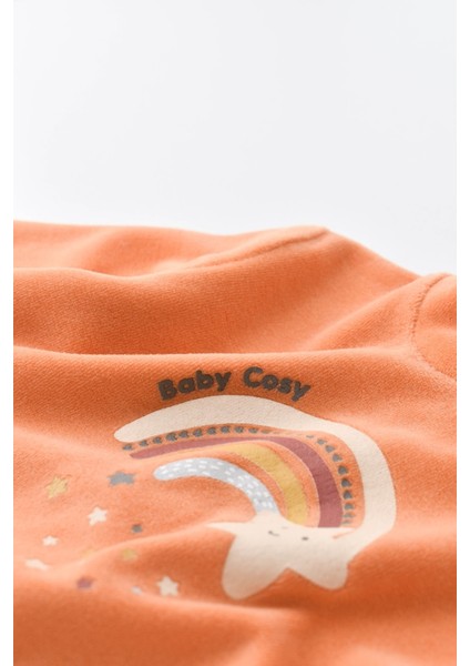 Bebek Star Kadife Ayaklı Tulum, %80 Organik Pamuk & %20 Polyester, Bebek ve Yenidoğan Serisi - CSYK6003