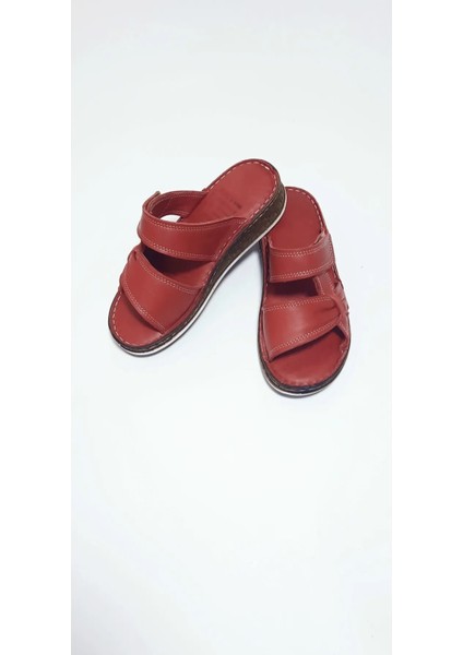 Içi Dışı Deri Büzgülü Terlik