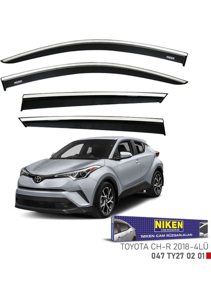 Toyota chr cam rüzgarlığı kromlu niken 2018 / 2024