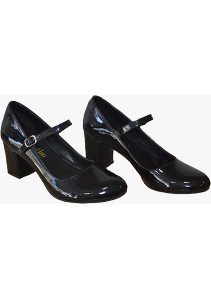Siyah Rugan Klasik Topuklu Ayakkabı - BK-0035 modelleri