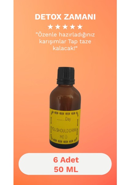 6 Adet Detox Şişesi Ginger Shot Amber Cam Çok Amaçlı 50ML modelleri