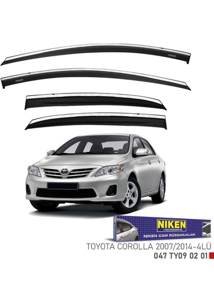 Toyota Corolla Cam Rüzgarlığı Kromlu 2007 / 2013 Niken niken