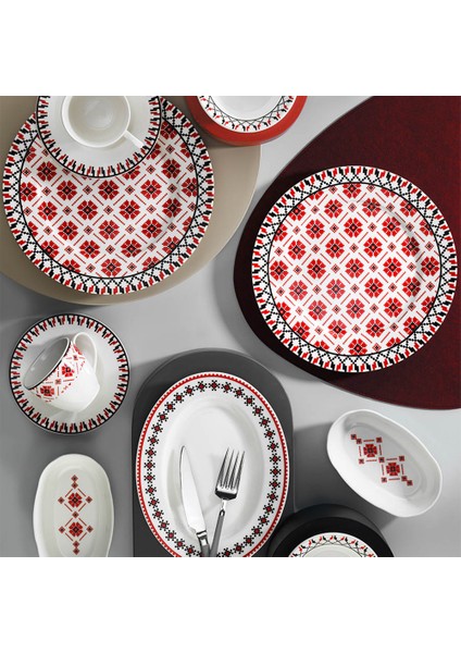 Kalipso 12250 28 Parça 6 Kişilik Bone Kahvaltı Takımı