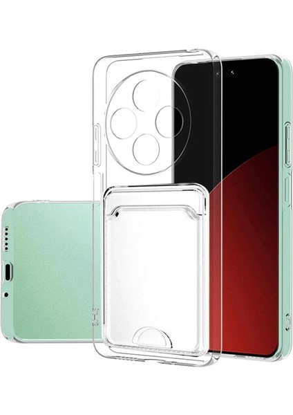 Xiaomi Redmi 14C Kılıf Cardy Şeffaf Kartlık Cepli Kapak
