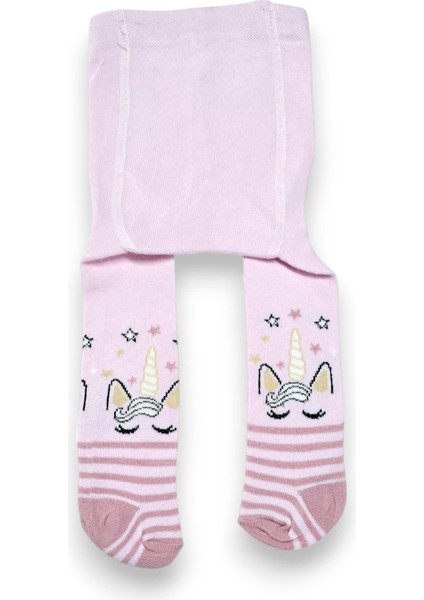 Desenli Kız Çocuk Koton Külotlu Çorap