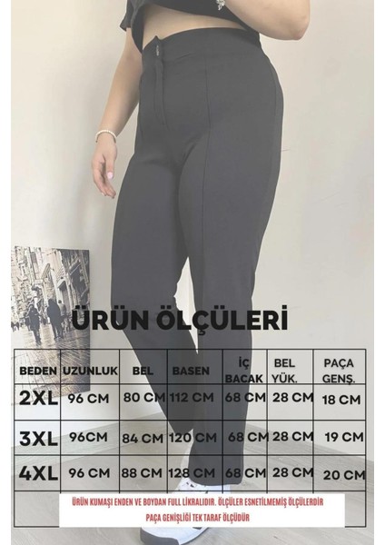 Likralı Büyük Beden Dar Paça Pantolon, 4 Mevsim, Vücudu Toplayan Pantolon fiyatları