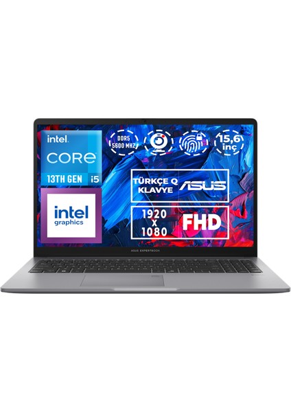 Expertbook I5-13420H 32GB 1tb SSD 15.6" Fhd W11P Notebook P1503CVA-I58512G0D 011