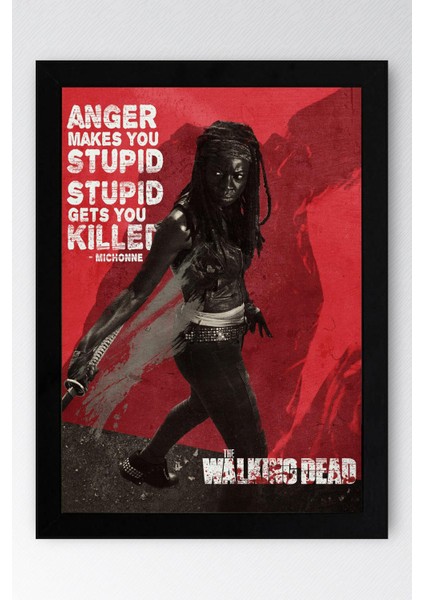 The Walking Dead Michonne Çerçeveli Tablo - Dizi Posteri Tablo
