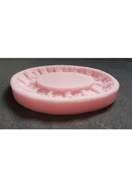 Gül Çiçekli Kalp Çerçeve 13CM Silikon Kalıp K-059