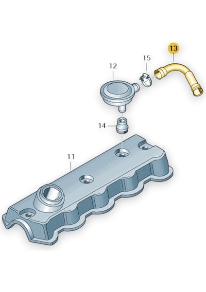 Seat Cordoba 2000-2002 1.9 Dizel Üst Kapak Hava Hortumu 038103493P