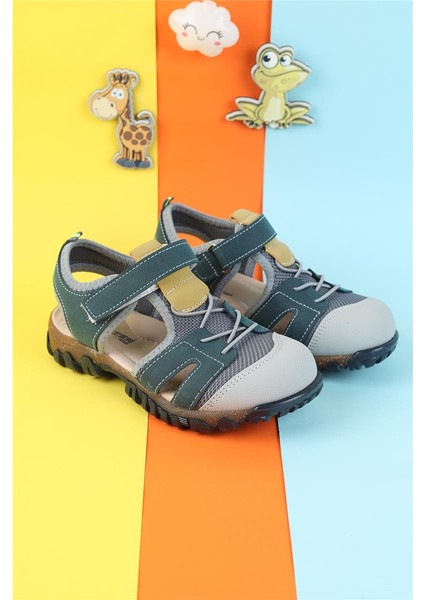 Unisex Çocuk Sandalet Önü Kapalı Sandalet Renkli Sandalet Ortopedik Sandalet Yeni Sezon Sandalet