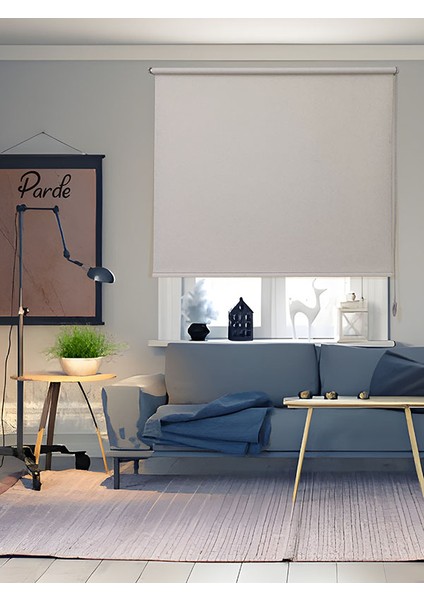 İthal Güneş ve Işık Geçirmez BLACKOUT Karanlık Perdesi Krem Stor Perde